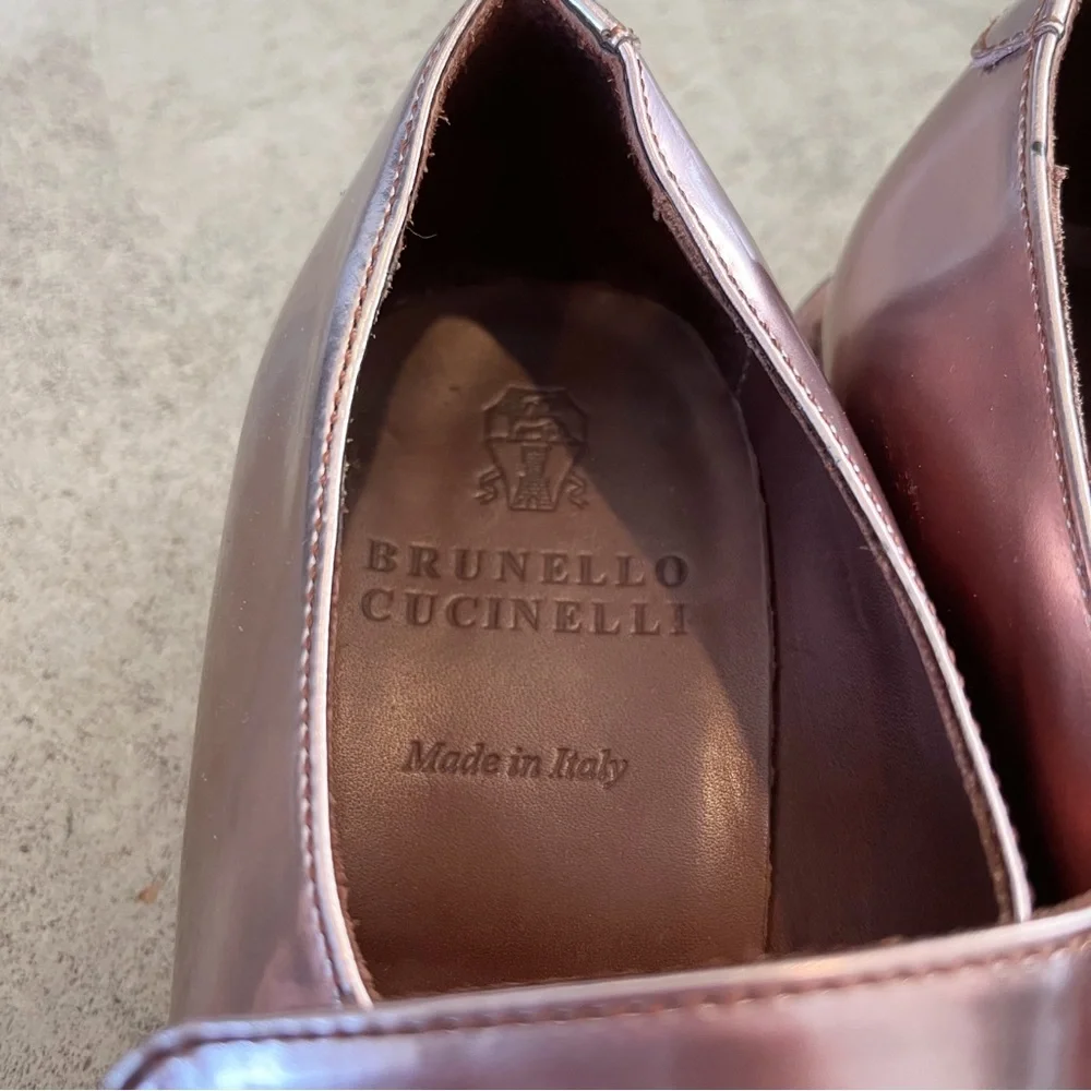 Brunello Cucinelli Metallic Patent Leather Loafers - Picture 4 of 10
